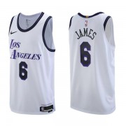 Los Angeles Lakers Basket Tröja 2022-23 LeBron James 6# Vit City Edition Swingman